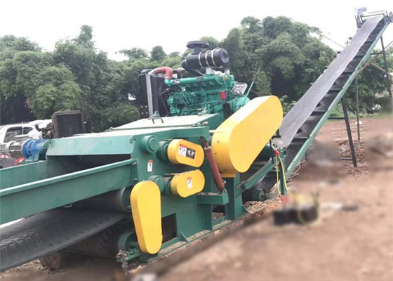 Drum Type Tree Wood Chipper Crusher Machine 110 Kw Hydraulic Buffering System